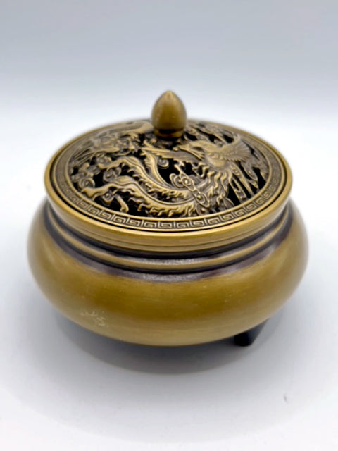The Round Copper Incense Burner With Lid
