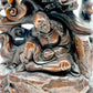 The wood carving of Arhat subduing the dragon